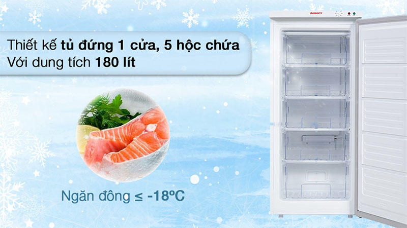 Tủ đông đứng Sanaky VH-180VD - Hàng chính hãng