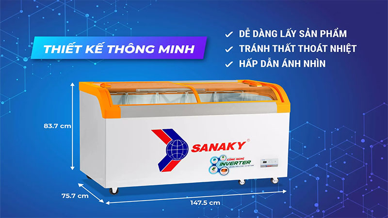 Tủ đông Inverter Sanaky VH-899K3A - Hàng chính hãng