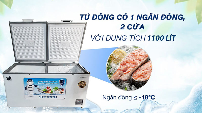 Tủ đông Inverter Sumikura 1100L SKF-1100SI - Hàng chính hãng