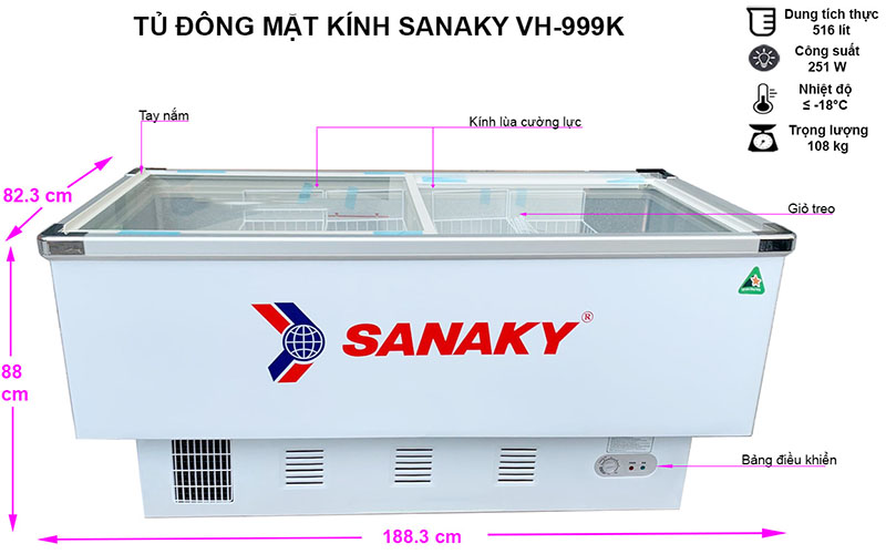 Tủ đông Sanaky VH-999K  - Hàng chính hãng