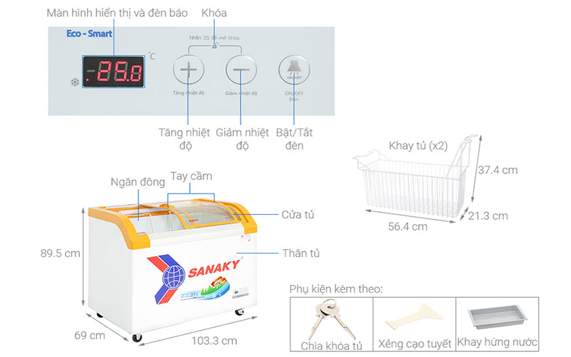 Tủ đông Sanaky VH-3899KB - Hàng chính hãng