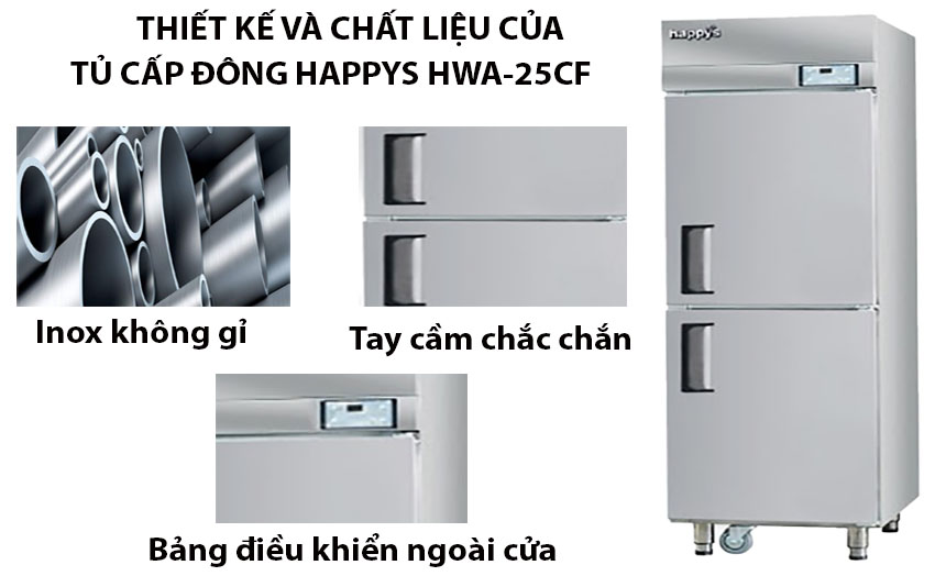 Tủ đông công nghiệp 2 cánh Happys HWA-25CF - Hàng chính hãng