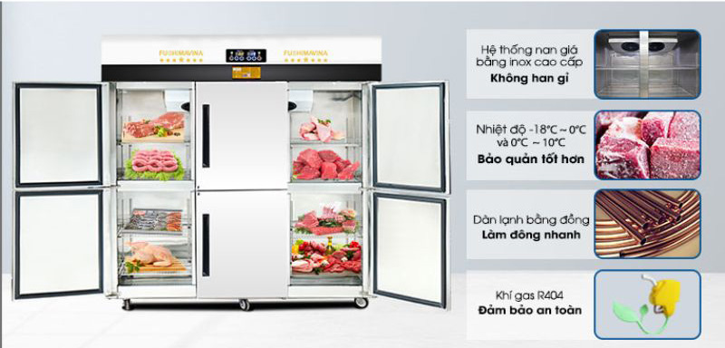 Tủ đông mát 6 cánh Fushima FSM-TDMQ1600 - Hàng chính hãng