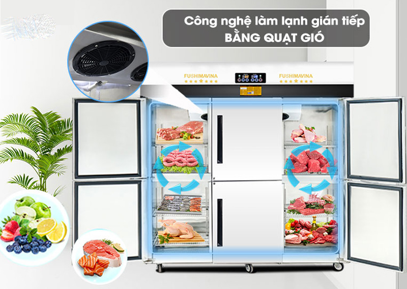Tủ đông mát 6 cánh Fushima FSM-TDMQ1600 - Hàng chính hãng