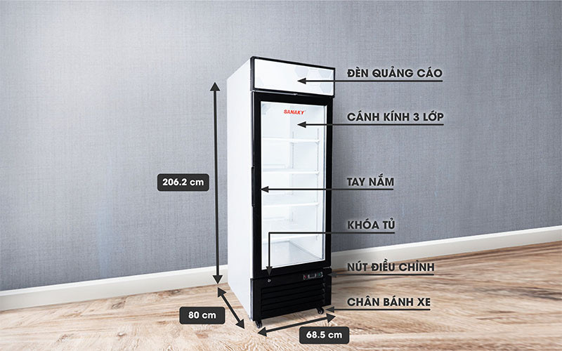Tủ đông đứng Sanaky VH-768K - Hàng chính hãng