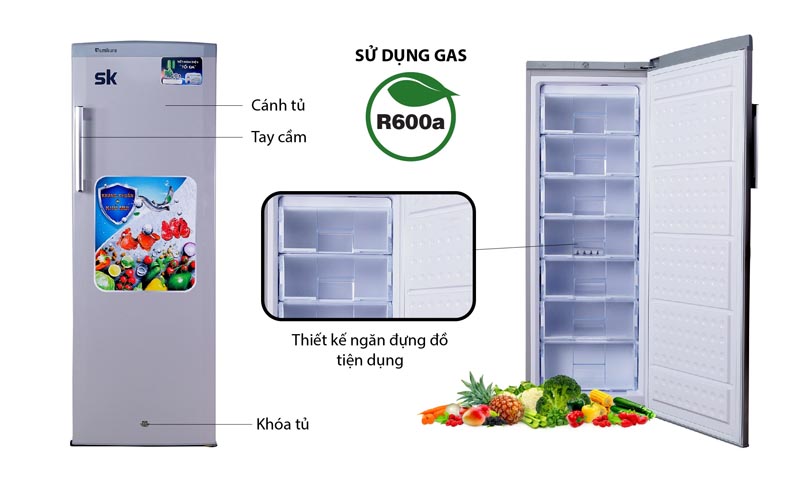 Tủ đông đứng Sumikura SKFU-350HSN - Hàng chính hãng