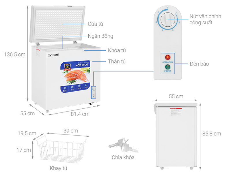 Tủ đông Hòa Phát 1 ngăn HPF AD6162 - Hàng chính hãng