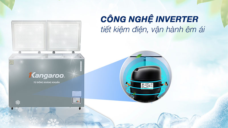 Tủ đông kháng khuẩn Inverter Kangaroo 430 lít KGFZ490IG1​  - Hàng chính hãng