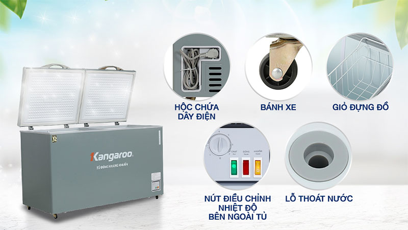 Tủ đông kháng khuẩn Inverter Kangaroo 430 lít KGFZ490IG1​  - Hàng chính hãng