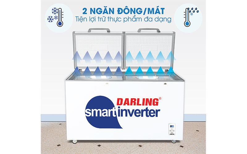 Tủ đông mát 2 ngăn Inverter Darling DMF-3699WSI - Hàng chính hãng
