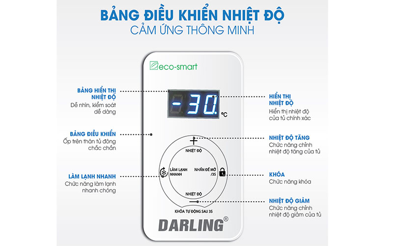 Tủ đông mát 2 ngăn Inverter Darling DMF-3699WSI - Hàng chính hãng