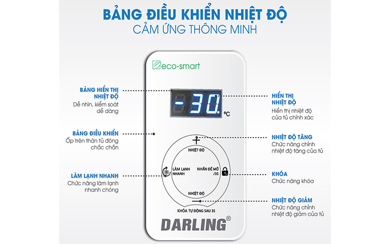 Tủ đông mát 230L Darling DMF-2699WS - Hàng chính hãng