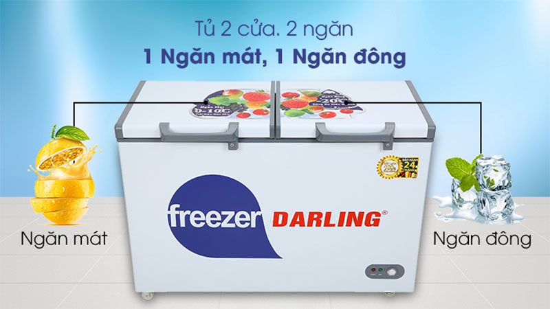 Tủ đông mát 260 lít Darling DMF-3999-W2 - Hàng chính hãng