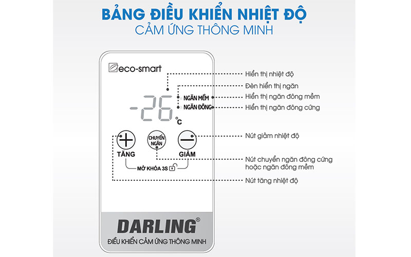 Tủ đông mát 370L Darling DMF-3699WS-4 - Hàng chính hãng