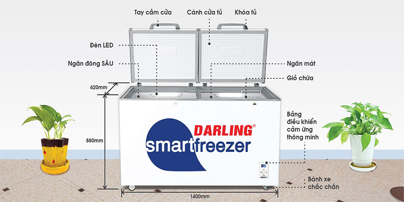 Tủ đông mát 2 ngăn 450L Darling DMF-4699WS-2 - Hàng chính hãng
