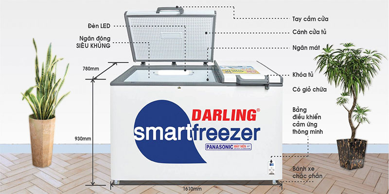 Tủ đông mát 770L Darling DMF-7699WS-2 - Hàng chính hãng
