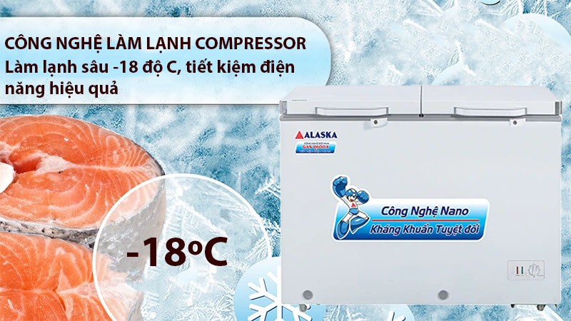 Tủ đông mát Alaska BCD-5568N - Hàng chính hãng