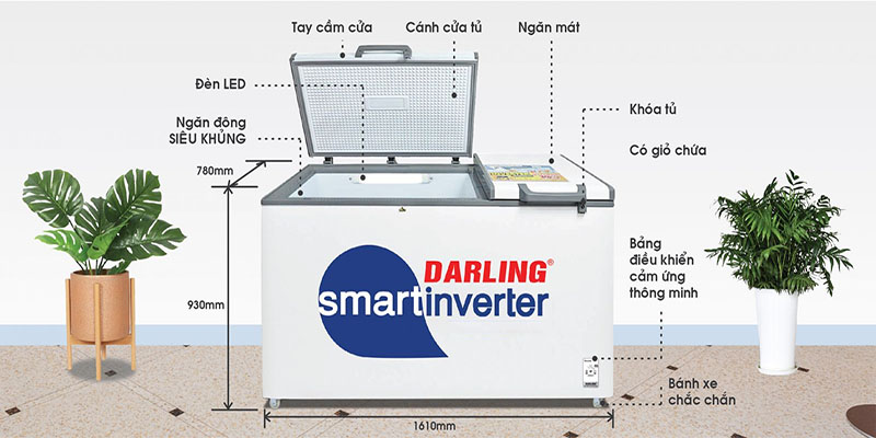 Tủ đông mát Inverter 770 lít Darling DMF-7699WSI-4 - Hàng chính hãng