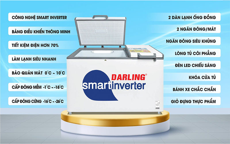 Tủ đông mát Inverter 770 lít Darling DMF-7699WSI-4 - Hàng chính hãng