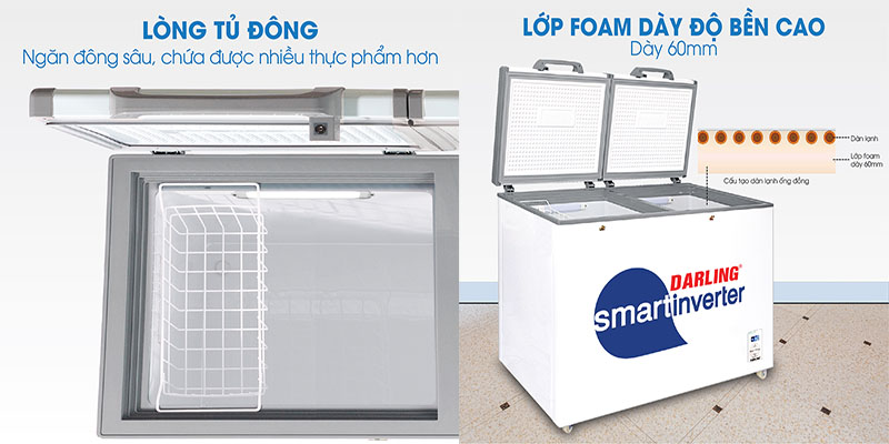 Tủ đông mát Inverter Darling DMF-3699WSI-2 - Hàng chính hãng