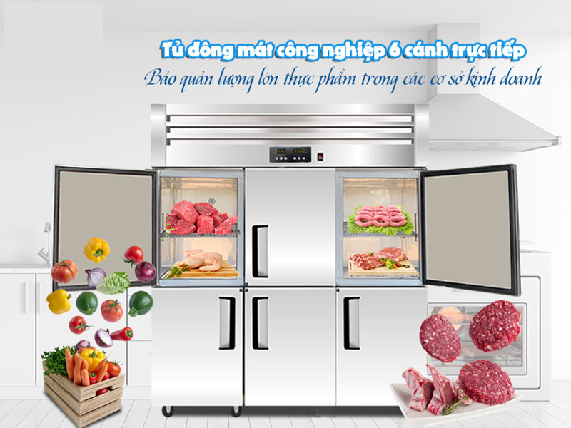 Tủ đông mát inox 6 cánh Fushima FSM-TDM6C - Hàng chính hãng