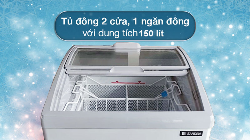 Tủ đông mặt kính cong Sanden SNC-0155 - Hàng chính hãng