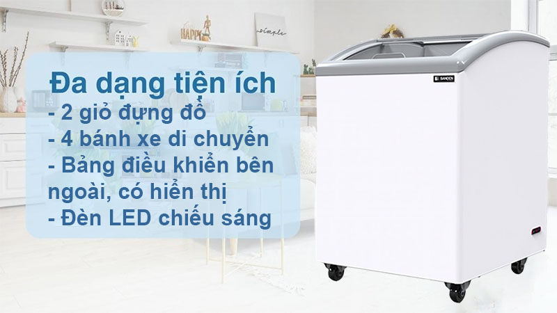 Tủ đông mặt kính cong Sanden SNC-0155 - Hàng chính hãng