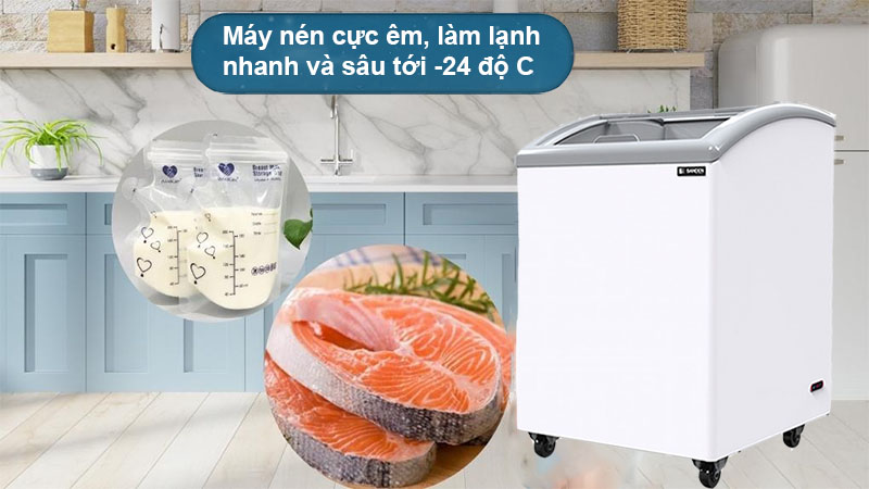 Tủ đông mặt kính cong Sanden SNC-0155 - Hàng chính hãng