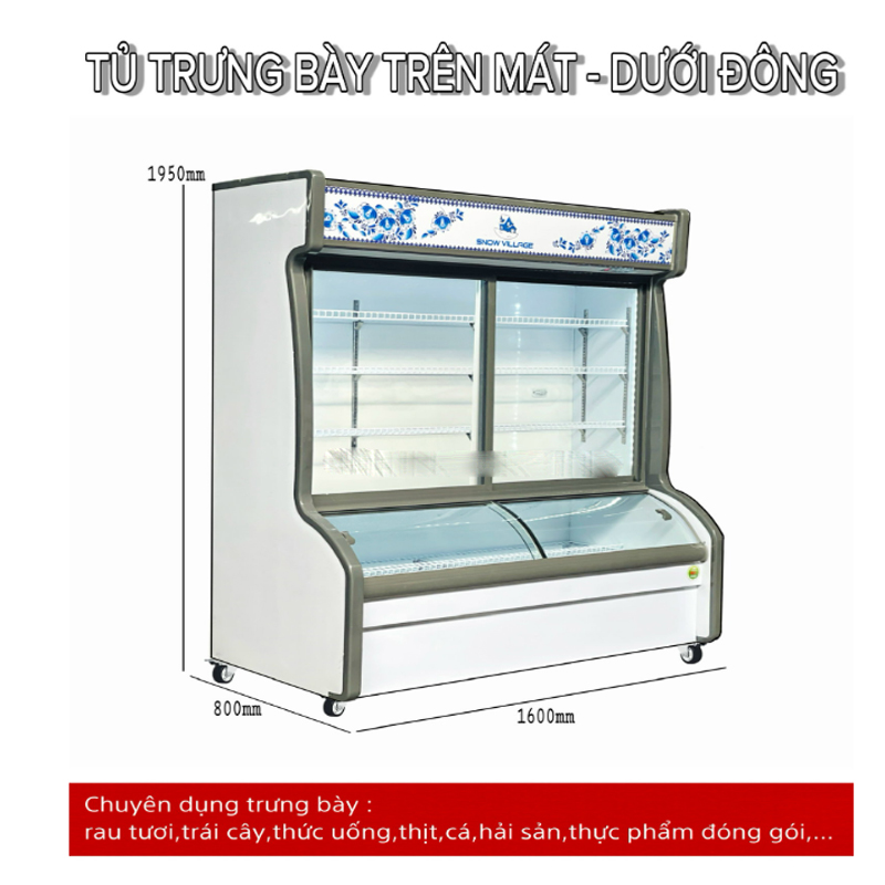 Tủ đông mát Snow Village DC-1600H - Hàng chính hãng