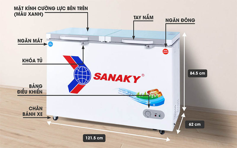 Tủ đông nằm Sanaky VH-3699W2KD - Hàng chính hãng