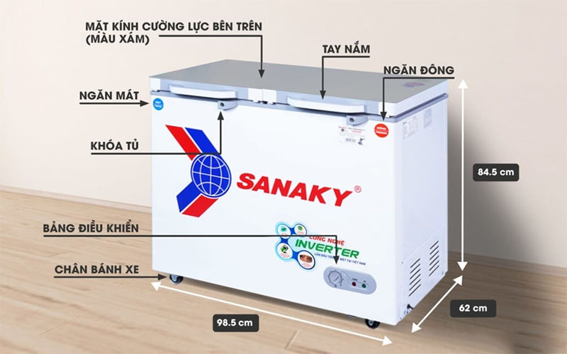 Tủ đông nằm Sanaky VH2599W4K - Hàng chính hãng