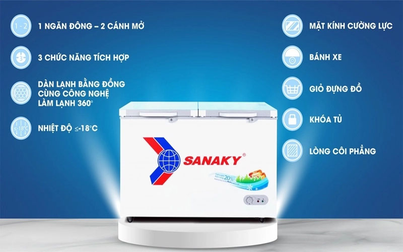 Tủ đông nằm Sanaky VH3699A2KD - Hàng chính hãng