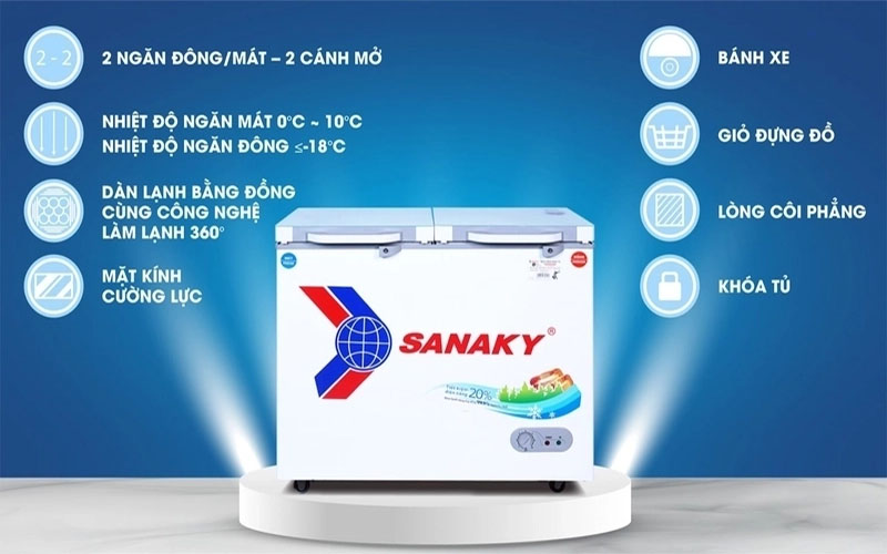 Tủ đông nằm Sanaky VH4099W2KD - Hàng chính hãng