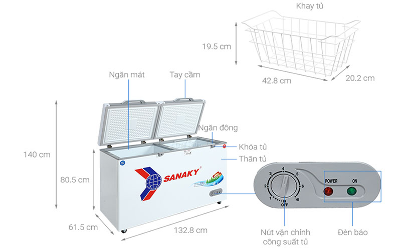 Tủ đông nằm Sanaky VH4099W2KD - Hàng chính hãng