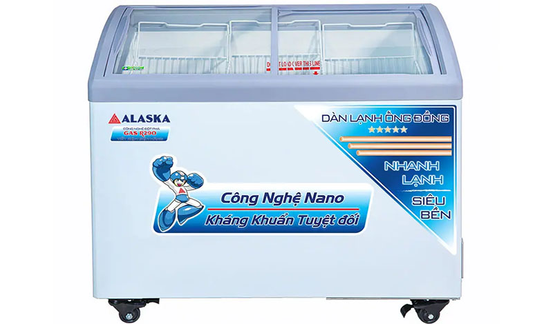 Tủ đông nắp kính lùa cong Alaska KC-210C - Hàng chính hãng