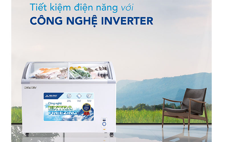 Tủ đông trưng bày Inverter Hòa Phát HSF-AD8451.C1 - Hàng chính hãng