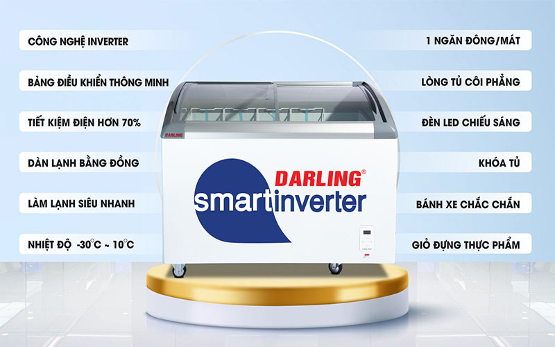 Tủ kem thông minh Inverter Darling DMF-6079ASKI - Hàng chính hãng
