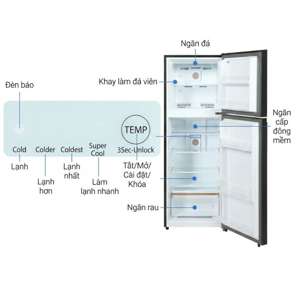 Tủ lạnh Toshiba Inverter 240 lít GR-RT310WE-PMV(68) - Hàng chính hãng