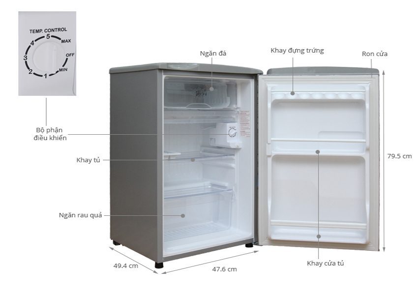 Tủ lạnh Aqua AQR-95AR - Hàng chính hãng
