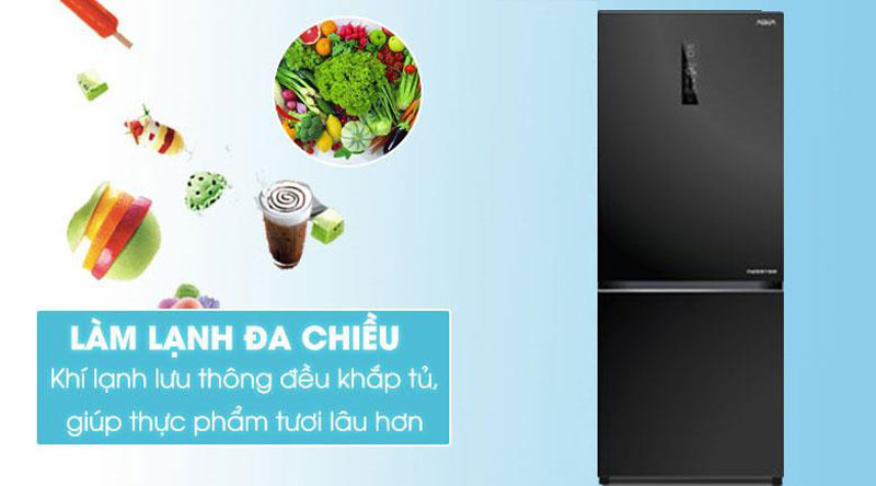 Tủ lạnh Aqua Inverter AQR-I298EB-BS 260 lít - Hàng chính hãng