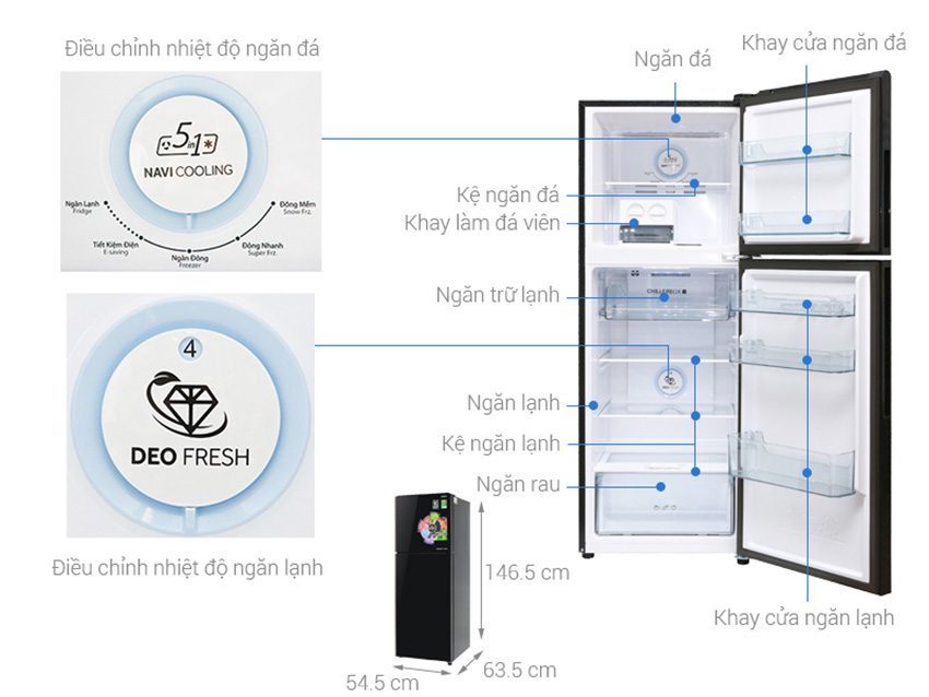 Tủ lạnh Aqua Inveter AQR-IG248EN (GB) - Hàng chính hãng