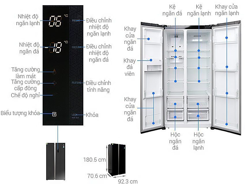 Tủ lạnh Electrolux ESE-6201BG-VN - Hàng chính hãng
