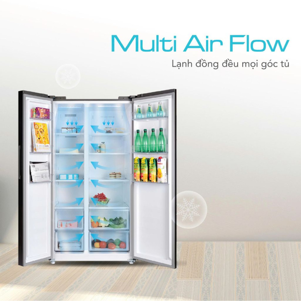 Tủ lạnh Funiki Inverter 535 lít Side By Side HR SS8535DG - Hàng chính hãng