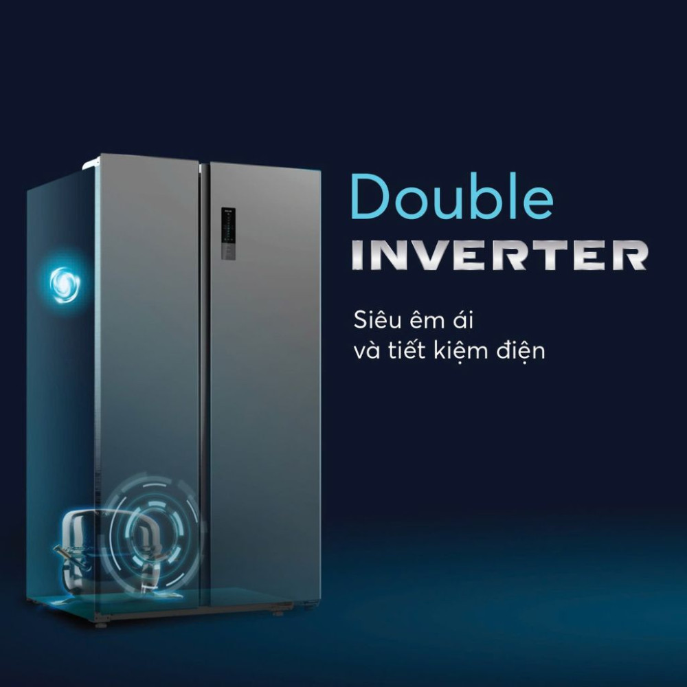 Tủ lạnh Funiki Inverter 535 lít Side By Side HR SS8535DG - Hàng chính hãng