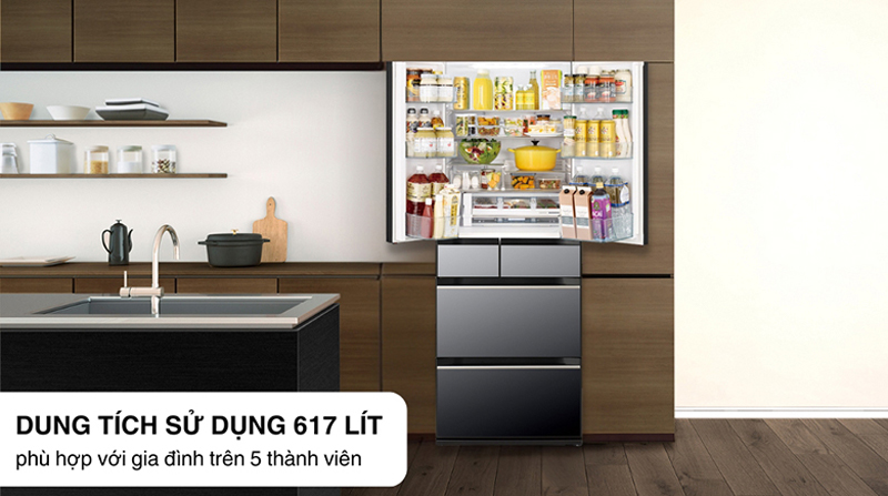 Tủ lạnh Hitachi Inverter 617 lít R-HW620RV (X) - Hàng chính hãng