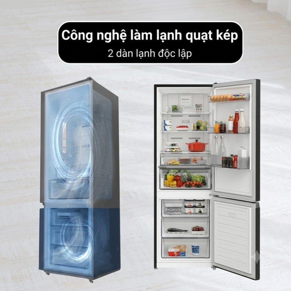 Tủ lạnh Hitachi Inverter 323 lít HRBN6340DGBKVN - Hàng chính hãng
