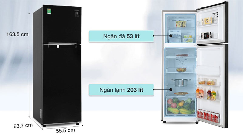 Tủ lạnh Inverter 256 lít Samsung RT25M4032BU/SV - Hàng chính hãng