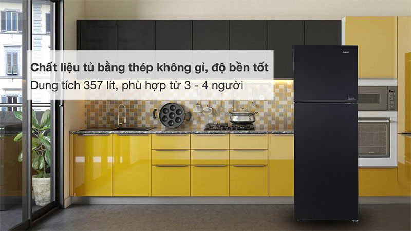 Tủ lạnh Inverter 357 lít Aqua AQR-T376FA(FB) - Hàng chính hãng