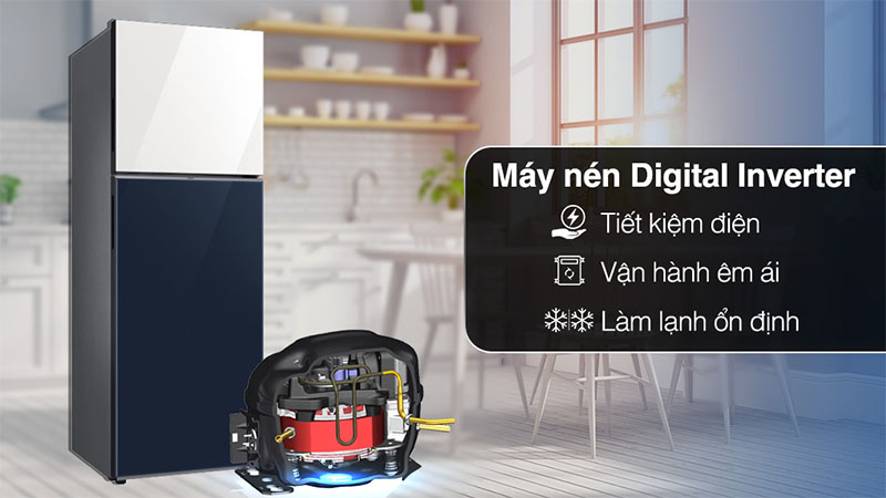 Tủ lạnh Inverter 460 lít Bespoke Samsung RT47CB66868ASV - Hàng chính hãng