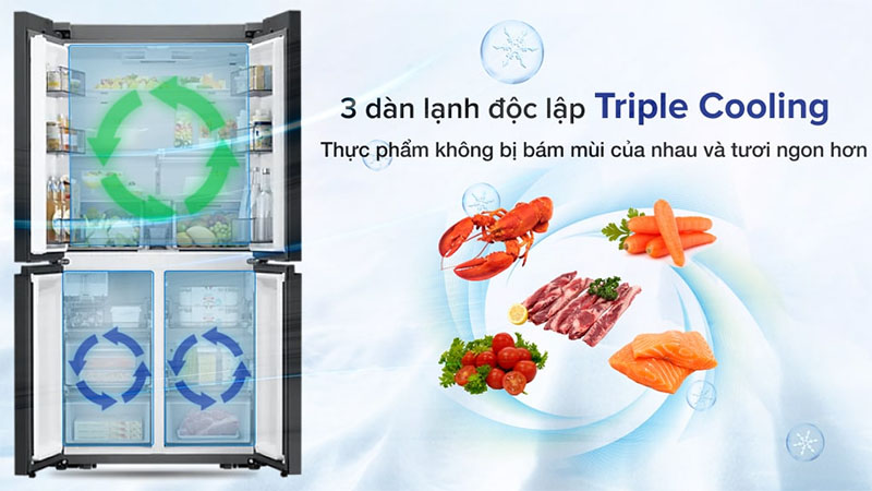 Tủ lạnh Inverter 599 lít Multi Door Bespoke Samsung RF60A91R177/SV - Hàng chính hãng